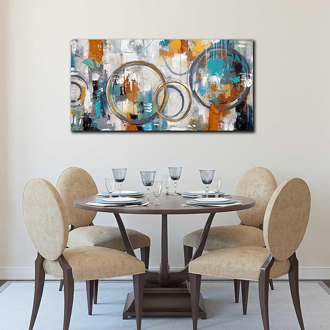 Modern Wall Art for Office Decor - Abstract Canvas Wall Art - Wall Pictures for Living Room Size 24" x 48"