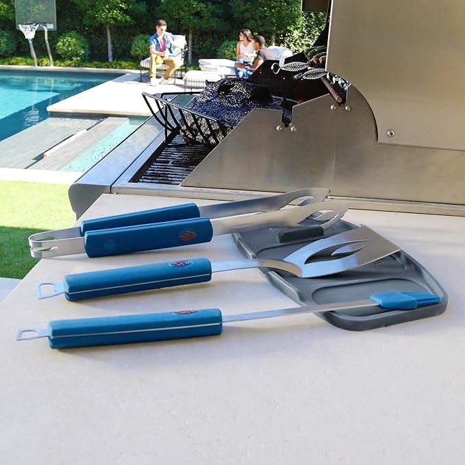 Ignite Grilling Trivet – 100% Non-Slip Silicone BBQ Mat – Reusable Tool Holder for Tongs, Spatula & Basting Brush – Keeps Grill Clean & Organized – Easy to Wash