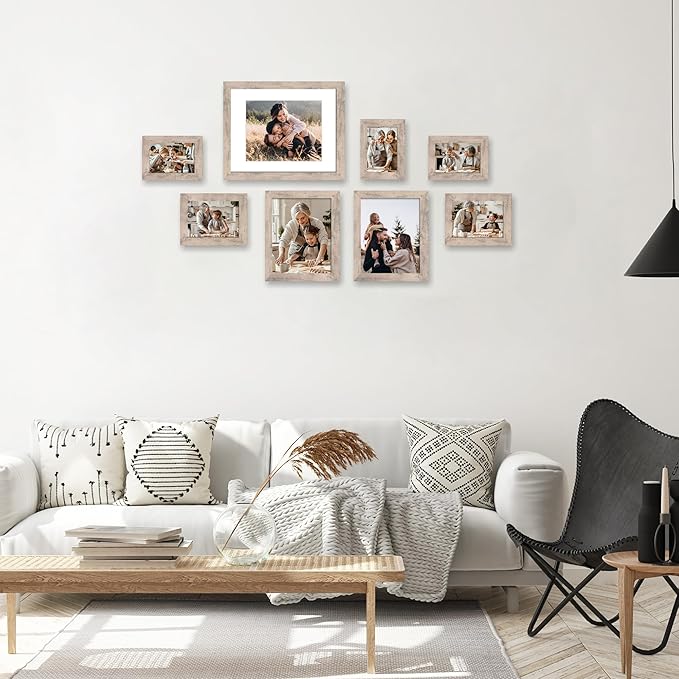 4x6 Picture Frame Set of 4, High Definition Real Glass Smoke Gray Frame, 4 x 6 Photo Frames for Tabletop Display and Wall Mounting