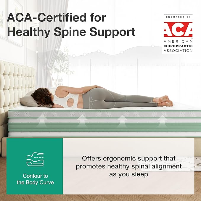 Novilla King Size Mattress 14 Inch, Hybrid Mattress King for Motion Isolation, Gel Memory Foam with Pressure Relief for Cool Night Sleep, Medium Firm Mattresses with Pillow Top, Certipur-Us Certified