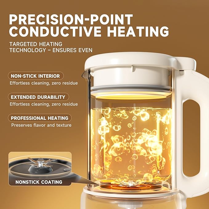 Nut Milk Maker Machine,8 in 1 New Upgrade Soy Milk Maker Automatic for Almond,Oat,Plant-Based Milk and Non-Dairy Beverages,40oz Almond Milk Maker Machine with Delay Start/Self Clean/Boil Water