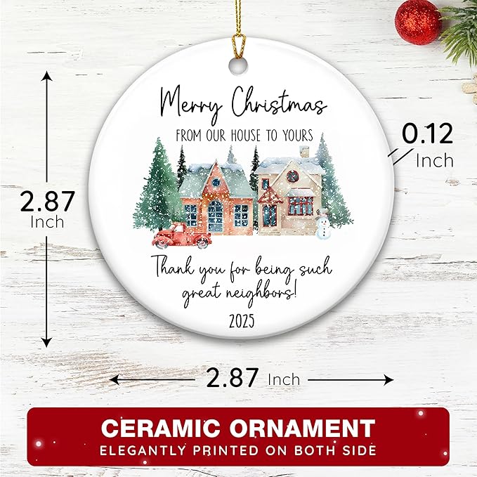 Neighbor Awesome Neighbor Ornaments, for Neighbors, Ideal Gifting to Friends, Unique and Decorative Neighbor Ornaments, Awesome Neighbors Gift
