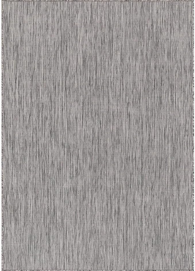 Washable Indoor Outdoor Rug 9x12 Weather Resistant Area Rugs Modern Solid for Porch Deck Balcony Backyard Patio Outside Carpet (9 X 12 Silver Grey)