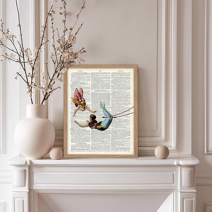 Poster Master Dictionary Art Poster - Acrobat Print - Circus Art - Entertainment Art - Gift for Men, Women & Performer - Chic Decor for Living Room, Bedroom, Dorm or Office, 8x10 Beige Framed