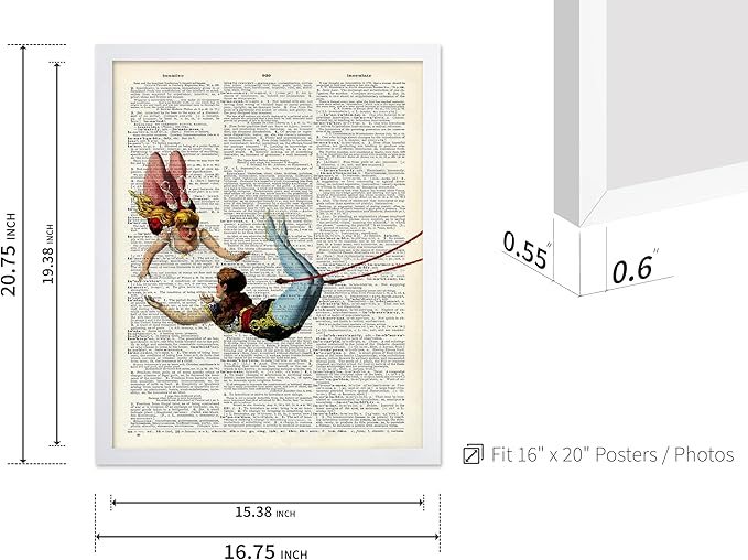 Poster Master Dictionary Art Poster - Acrobat Print - Circus Art - Entertainment Art - Gift for Men, Women & Performer - Chic Decor for Living Room, Bedroom, Dorm or Office, 16x20 White Framed