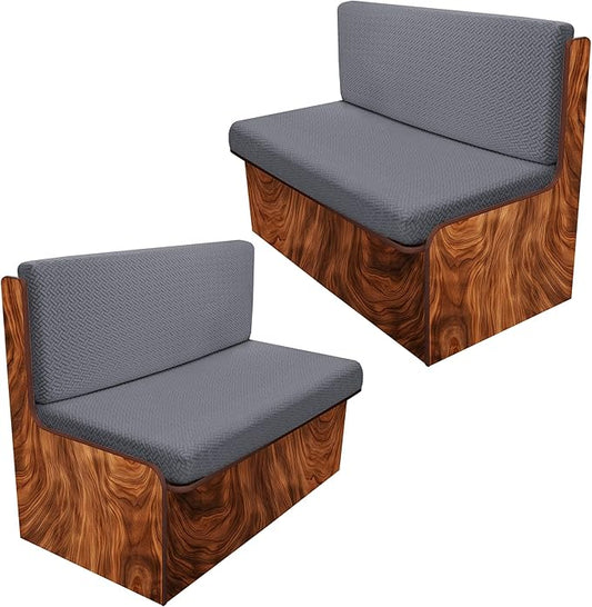 Rv Dinette Cushion Covers,Jacquard Stretchable Camper Cushion Cover,RV Cushion Slipcover,Rv Couch Cover Replacement for RV Camper Car Bench,2 Backrest Covers and 2 Bench Covers (Twill,Grey)