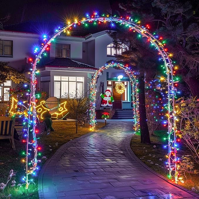 JMEXSUSS 132ft 400 LED Christmas Lights Indoor Outdoor Waterproof, 8 Modes Multicolor Christmas Tree Lights Plug in with Remote, Twinkle String Light for Bedroom Party Tree Christmas Decor