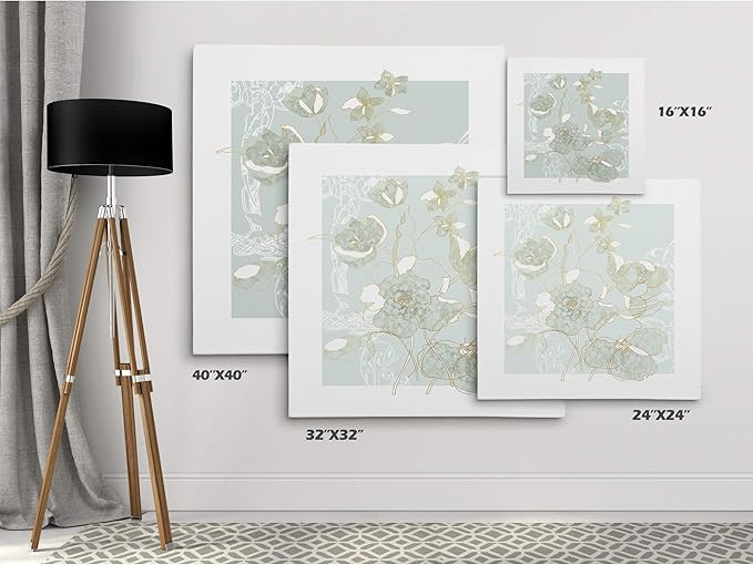 Wexford Home Filigree Floral II Gallery Wrapped Canvas Wall Art, 16x16,