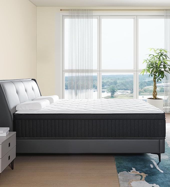 Full Size Mattress,10 Inch Hybrid Full Mattress in a Box with Memory Foam & Individual Pocket Spring for Edge Support,Pressure Relief,Medium Firm.