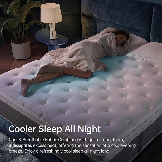 Twin Mattress 10 Inch,Medium Firm Hybrid with Memory Foam& Individually Wrapped Pocket Coils for Support,CertiPUR-US Certified,Fiberglass-Free