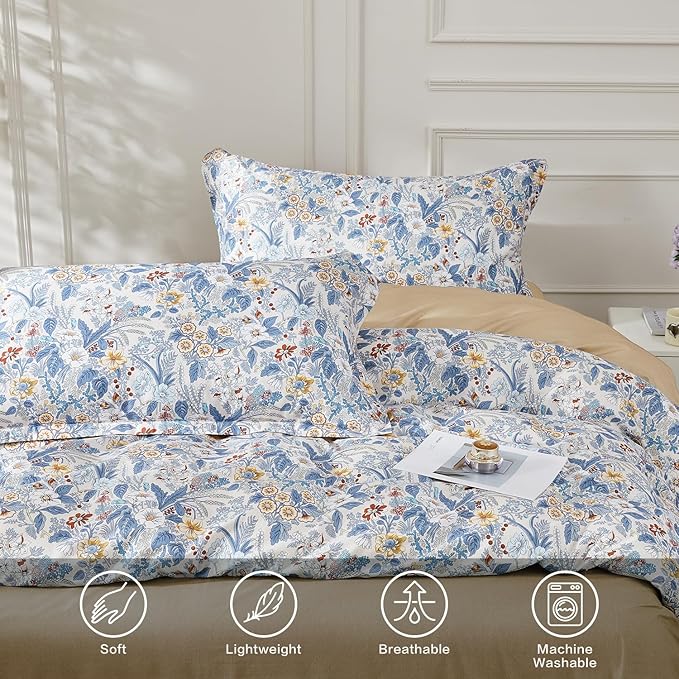 SAPHREAS Full Boho Duvet Cover Green Paisley Bedding Set with 8 Corner Ties and 2 Pillow Shams100% Cotton Reversible Duvet Cover Set with Zipper Closure