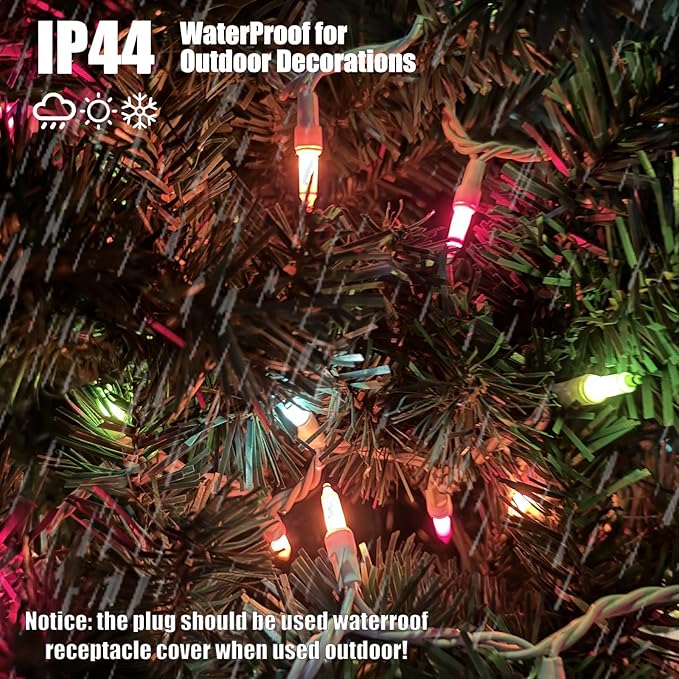 Christmas Lights 100 Count Pastel Decorative Mini String Lights with White Wire for Outdoor Indoor Easter Decorations,Christmas,Wedding,Valentines Day Decor,UL Certified (21feet)