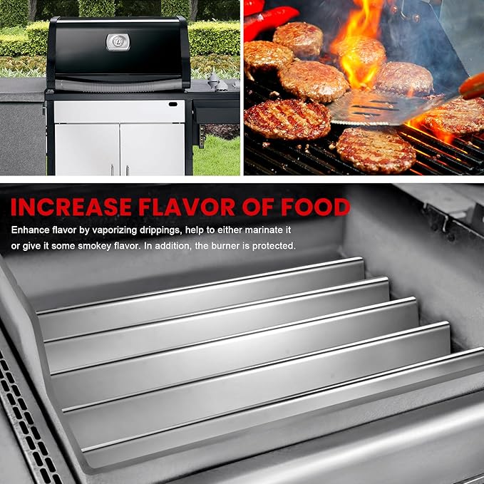 GGC 21" Flavorizer Bars Replacement for Weber 7534 Spirit 200 Series E200 E210 S210 S210 with Side-Controls, Fit for Weber Spirit 500, Genesis Silver A, 5 PCS Stainless Steel Flavor Bars