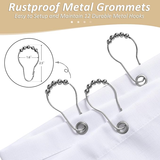 Naturoom Gold Yellow Shower Curtains for Bathroom,Ombre Cloth Fabric Shower Curtain Set with 12 Hooks Denim Blue Bathroom Decor 72 x 72