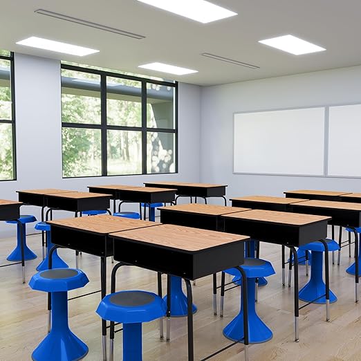 ECR4Kids Open Front Desk with Metal Storage Book Box, Adjustable, Classroom Furniture, Oak