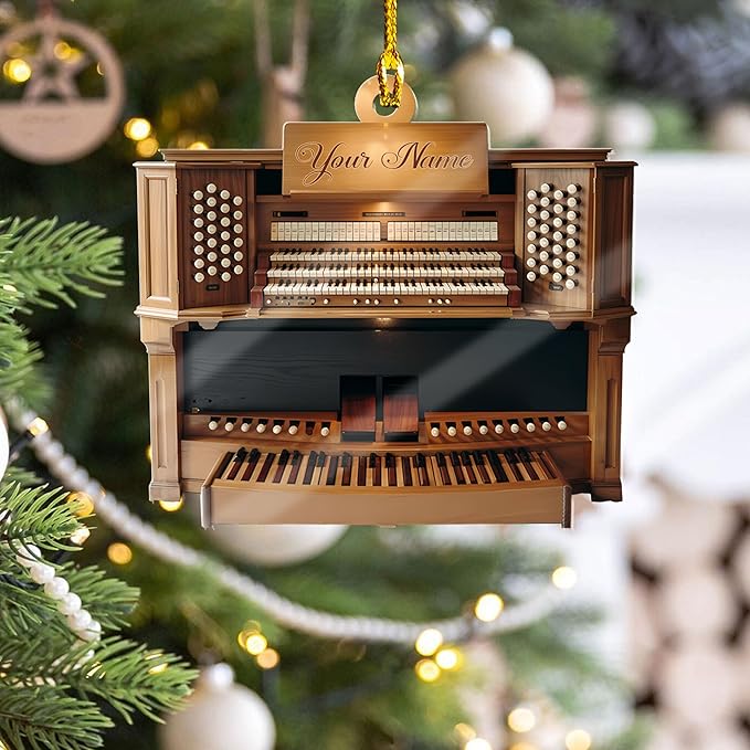 Mostefy Personalized Organ Christmas Ornament 2025, Custom Name Musical Instrument Holiday Decoration, Unique Pipe Organ Keepsake Gift for Musicians & Music Lovers (Organ4)