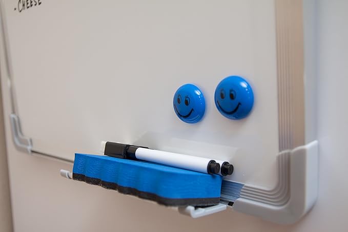 Whiteboard Set - 15 x 12 in Dry Erase Board with 1 Magnetic Dry Eraser, 4 Dry Wipe Markers and 4 Magnets - Small White Board Wall Hanging Marker Board for Home Office School (15x12)