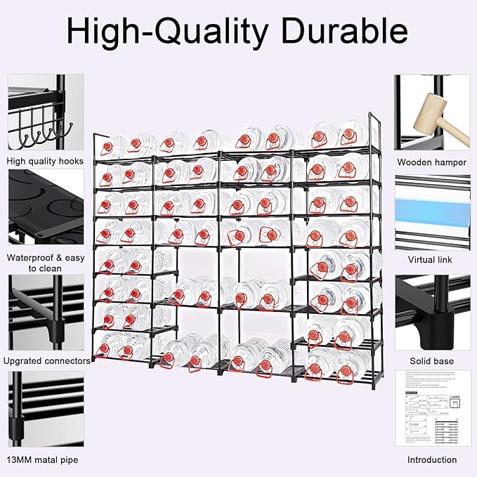 Mavivegue Extra Large Shoe Rack, 8 Tier 4 Rows 72-76 Pairs Big Tall Metal Shoe Shelf,Big Boot Rack Storage Organizer for Garage,Show Rack Shoe Holder Stand,Closet Rack Organizers and Storage