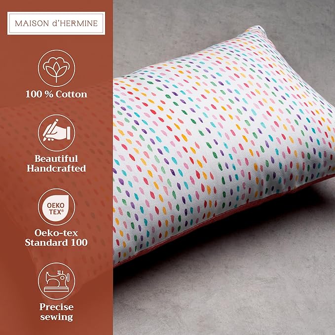 Maison d' Hermine Decorative Pillow Covers 12x20 Inch Rectangle 100% Cotton Throw Pillow Covers with Invisible Zipper for Living Room Couch, Chair, Sofas, Bedroom, Home (Hesperides - Grphic)