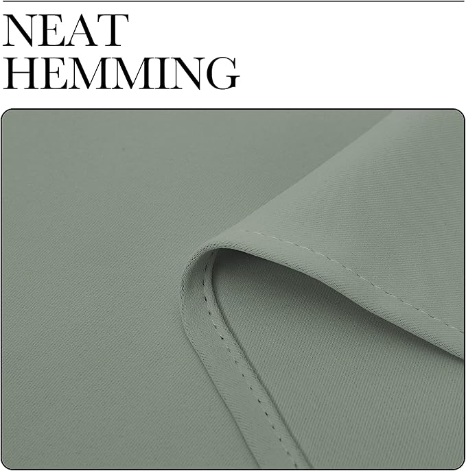 NICETOWN Bedroom Curtain Panels Blackout Draperies, Thermal Insulated Solid Grommet Blackout Curtains/Drapes (Greyish Green, 1 Pair, 34 by 45-inch)