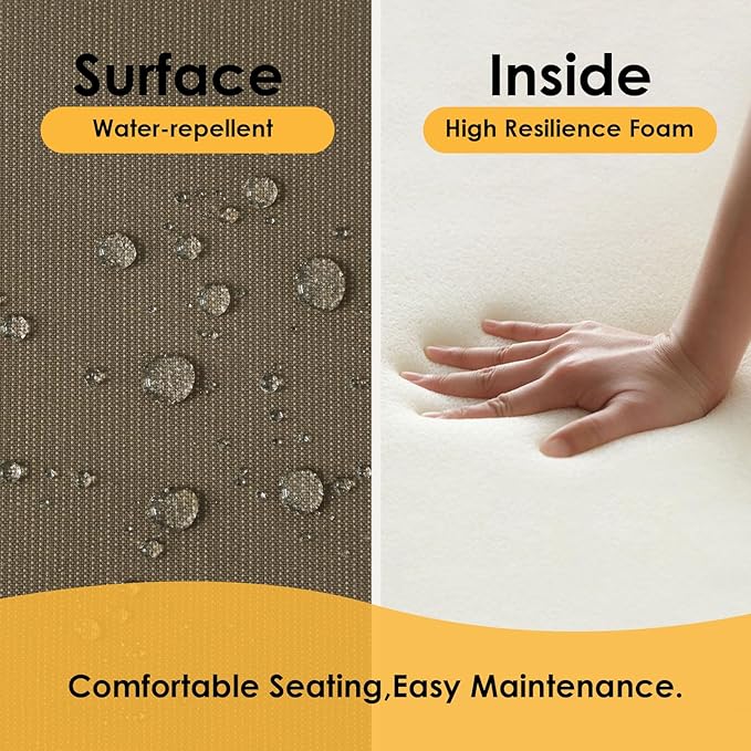 Outdoor Sunbrella Round Corner Seat Cushion, 17"x16"x2", Set of 4, Non Slip Seat Cushion Pads with Removable Cover for Patio Furniture, Garden Yard Lawn, Specrtum Caribou