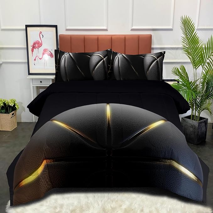 Tailor Shop Basketball Comforter Set for Boys Kids Basketball Bedding King Size with 2 Pillowcase