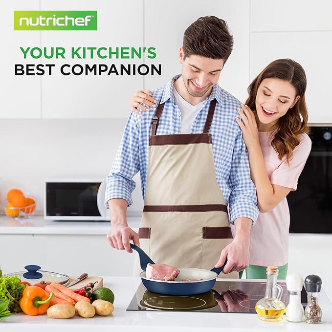 NutriChef 54 Piece Professional Grade Complete Home Kitchen Cookware Set, Ceramic Non-Stick Bakeware, Pots and Pans Kit, Safe for Induction Cooktops