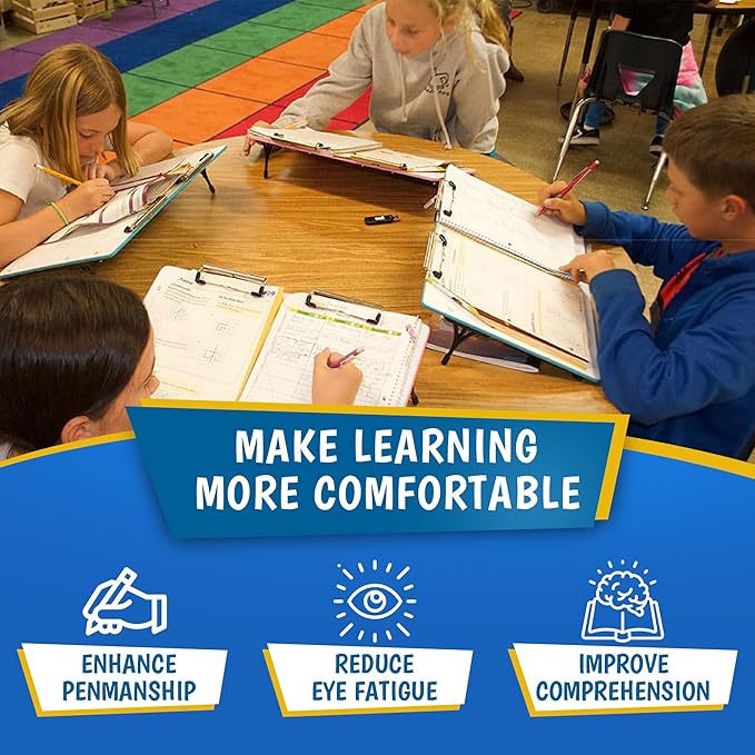 Slant Board for Writing - Adjustable Magnetic Whiteboard & 22° Angle Ergonomic Desk for Reading, Writing, & Drawing for Students, Teachers – Ideal for Posture, Study, & Orientation – Pink