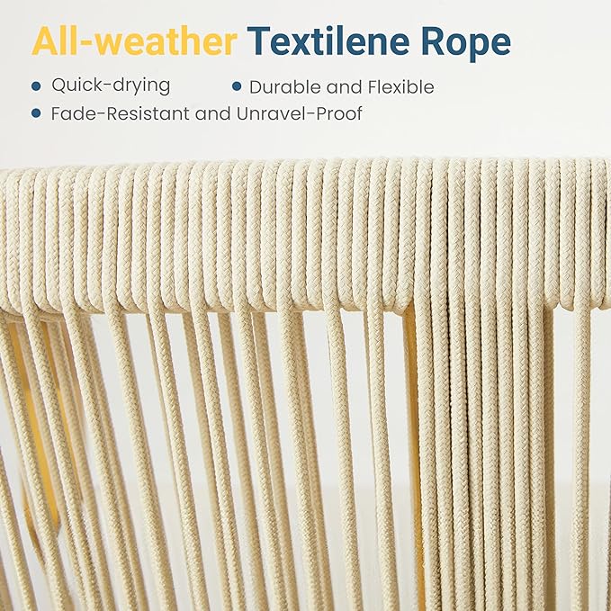 Wisteria Lane 6 Pieces Acacia Patio Dining Set for 6, Patio Dining Table and Chairs Set with Cushion, Modern Outdoor Dining Furniture Set for Garden Lawn Deck Backyard, Beige