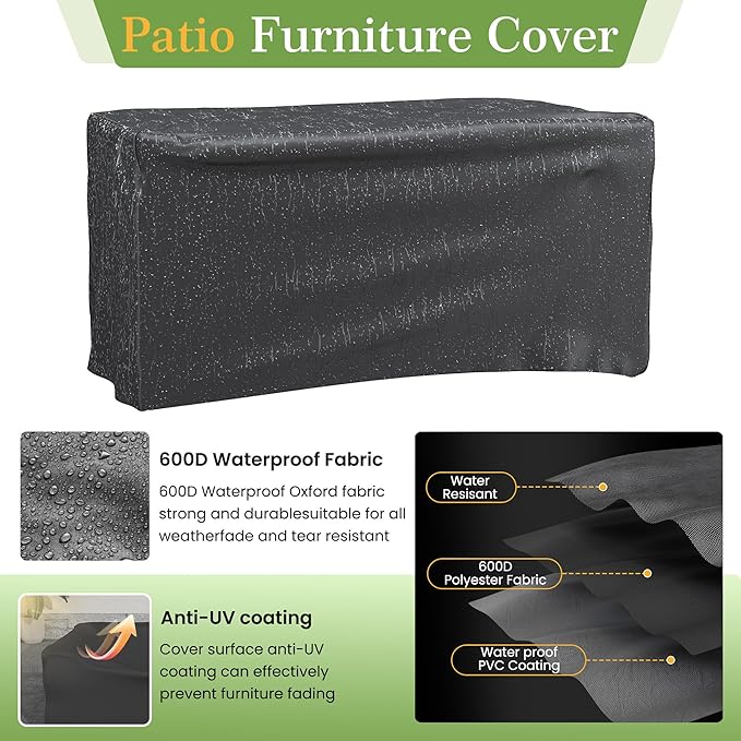 Amopatio Patio Loveseat, Outdoor Furniture 2-Seat Wicker Porch Furniture Outdoor Couch Sofa with Water-Resistant Cover & Non-Slip Cushions, Premium Patio Set,Burgundy