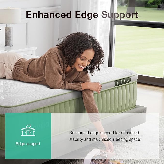 Novilla Twin Mattress for Kids, Twin Hybrid Mattress 10 Inch in a Box with Individual Pocketed Springs & Gel Memory Foam for Body Support & Back Pain Relief & Cool Night Sleep, CertiPUR-US Certified