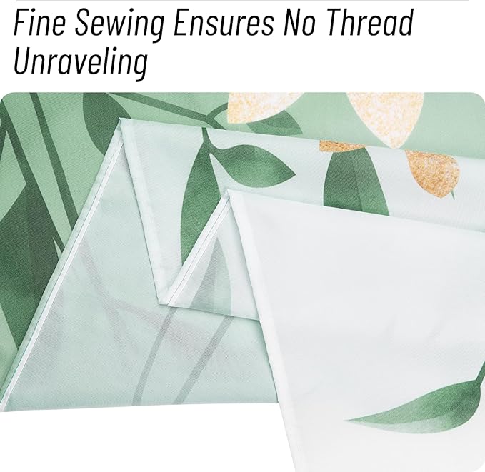 Eucalyptus Shower Curtain, Ombre Floral Leaves Plant Washable Fabric Bath Decor with 12 Hooks 72x72 inches, Mint Green