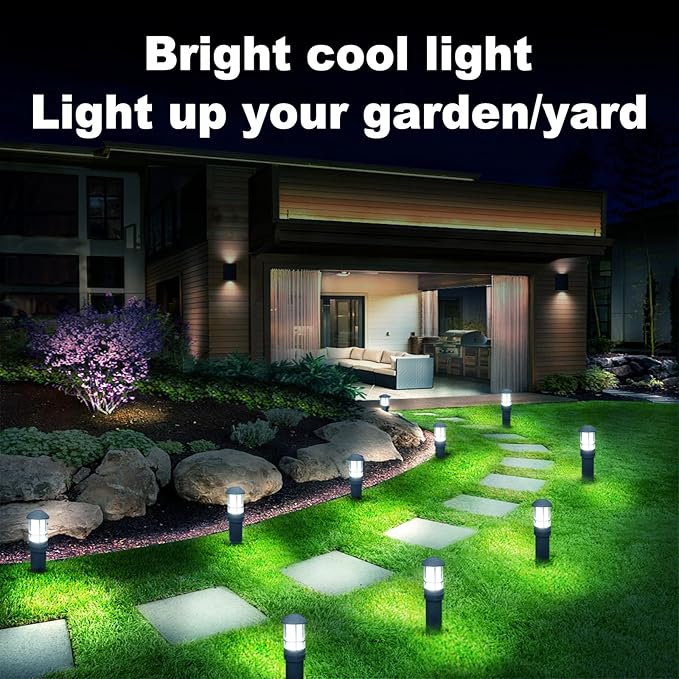 VOLISUN Outdoor LED Landscape Lighting,8-Pack 3W 12V Low Voltage Pathway Lights,Outdoor Waterproof Garden Lights,Aluminum Housing ETL Listed,CRI 90+,5000K Cool White for Driveway Sidewalk
