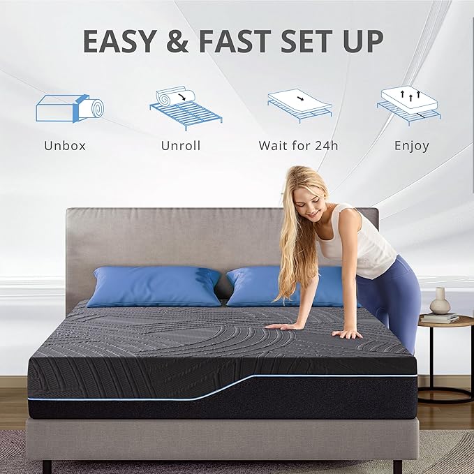 14 Inch Firm Twin XL Mattress in a Box, Copper Memory Foam Mattress with Cooling Cover, Relieving Pressure & Back Pain, Fiberglass-Free, CertiPUR-US Certified, Foam Made in USA, 38"x80"x14"