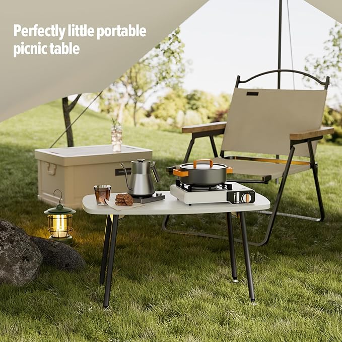 WOHOMO Foldable Coffee Table White Small Coffee Tables for Living Room Portable Simple Modern Rectangular Center Table for Small Spaces, No Assembly, 31.5 * 15.7 * 17.7IN, White