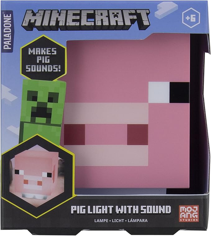 Paladone Minecraft Pig Light with Sound | Officially Licensed Merchandise