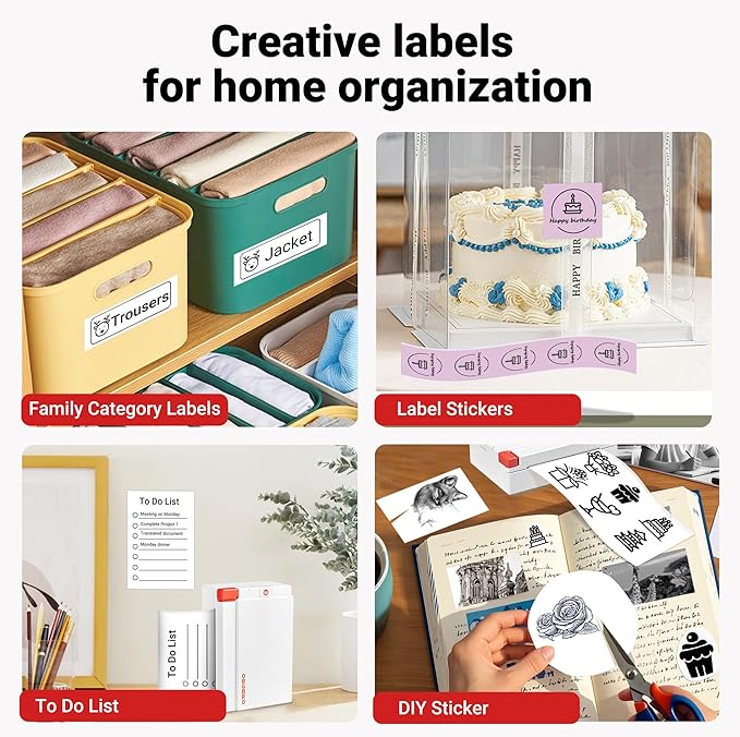 ORGBRO Mini Sticker Printer Machine, X3 Portable Thermal Sticker Maker with 3-Inch Stickers, Print Pod, Bluetooth Inkless Printer for Smartphones, Impresora Portátil for Notes, Journal, DIY, Kids Gift