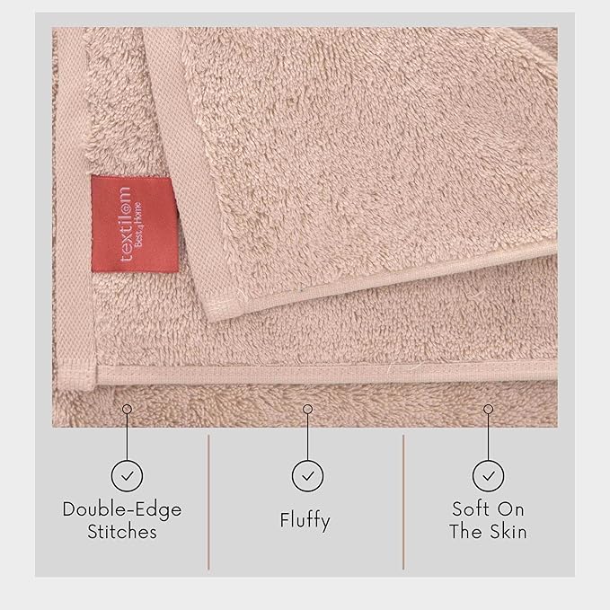 TEXTILOM 100% Turkish Cotton Oversized Luxury Bath Sheets, Jumbo & Extra Large Bath Towels Sheet for Bathroom and Shower with Maximum Softness & Absorbent (40 x 80 inches)- Beige