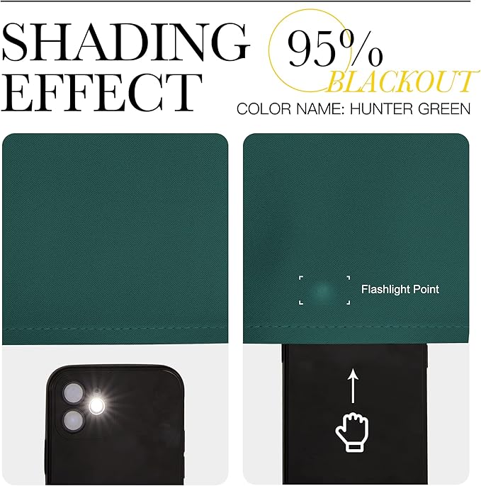 NICETOWN Patio Glass Door Panels - Blackout Curtains for Bedroom, Living Room and Dining Room (Hunter Green, 42x95 inches, 1 Pair)