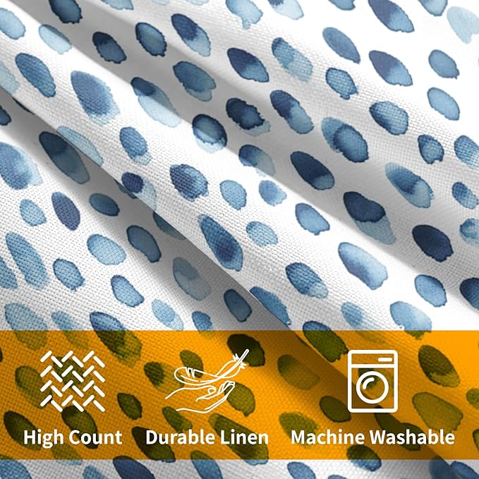 Kawani Blue and White Polka Dot Pillow Covers 24x24 Inch Set of 2 Blue Rain Drop Print Outdoor Decorative Throw Pillows Modern Boho Accent Pillowcases Cushion Covers for Home Couch Decor