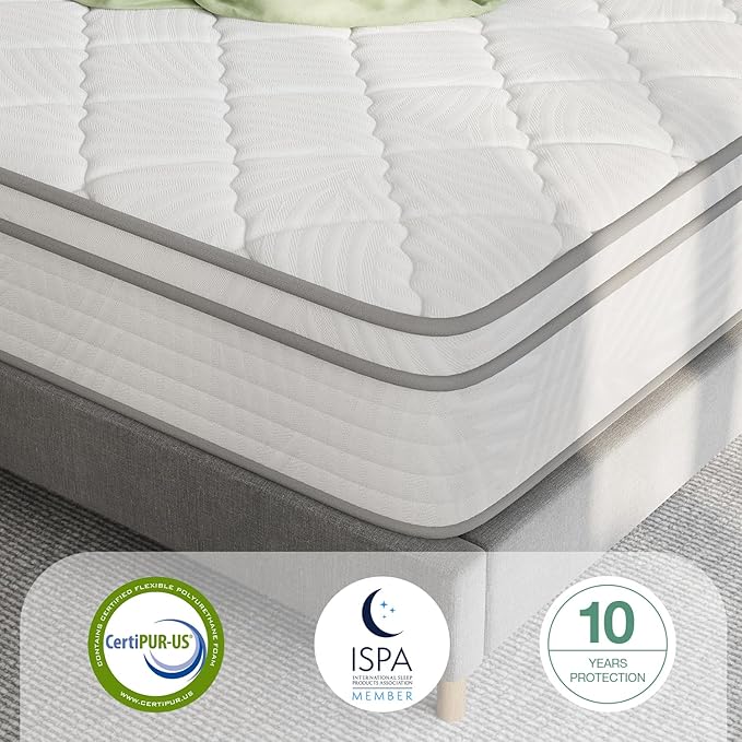 Novilla 14 Inch King Size Mattress, King Hybrid Mattress in a Box for Back Pain Relief & Support, Spring Mattresses with Motion Isolation & Comfy Pillow Top, Certipur-Us Certified