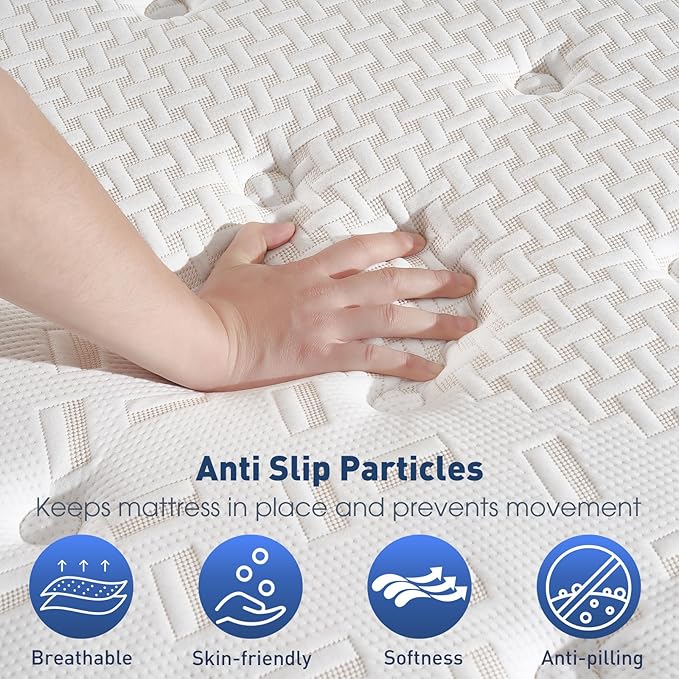 12 Inch King Mattress in a Box - Hybrid King Size Mattress with Pocket Springs for Ultimate Comfort, Medium Firm Support for Pressure Relief, No Pilling,Breathable,CertiPUR-US Certified