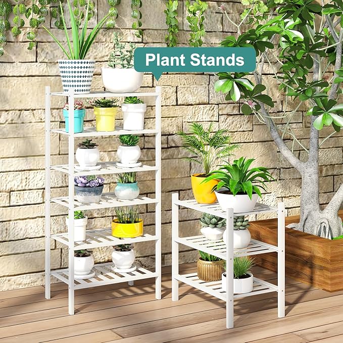 Small Shoe Rack for Entryway, White Shoe Organizer for Closet, Bamboo Wood Standing Shoe Shelf for Indoor Outdoor (White, 3-Tier_Samll)