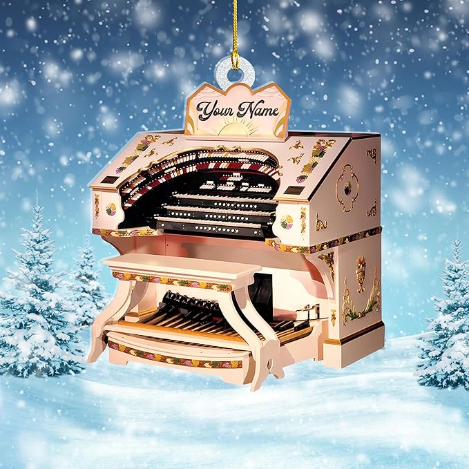 Mostefy Personalized Organ Christmas Ornament 2025, Custom Name Musical Instrument Holiday Decoration, Unique Pipe Organ Keepsake Gift for Musicians & Music Lovers (Organ3)