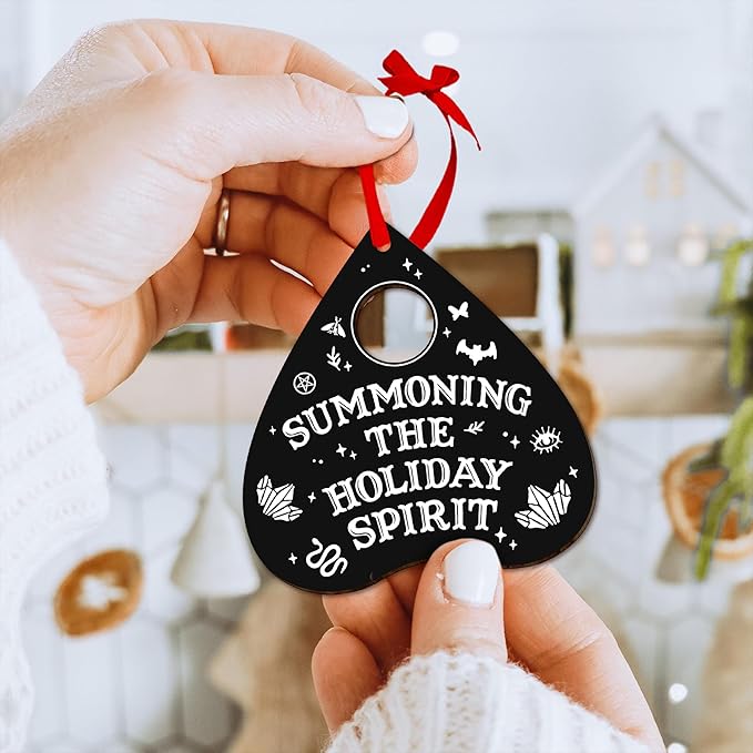 Horror Christmas Ornaments - Horror Ornaments for Christmas Tree - Witchy Decor for Creepmas, Goth Ornament for Emo, Ouija Board and Planchette Inspired
