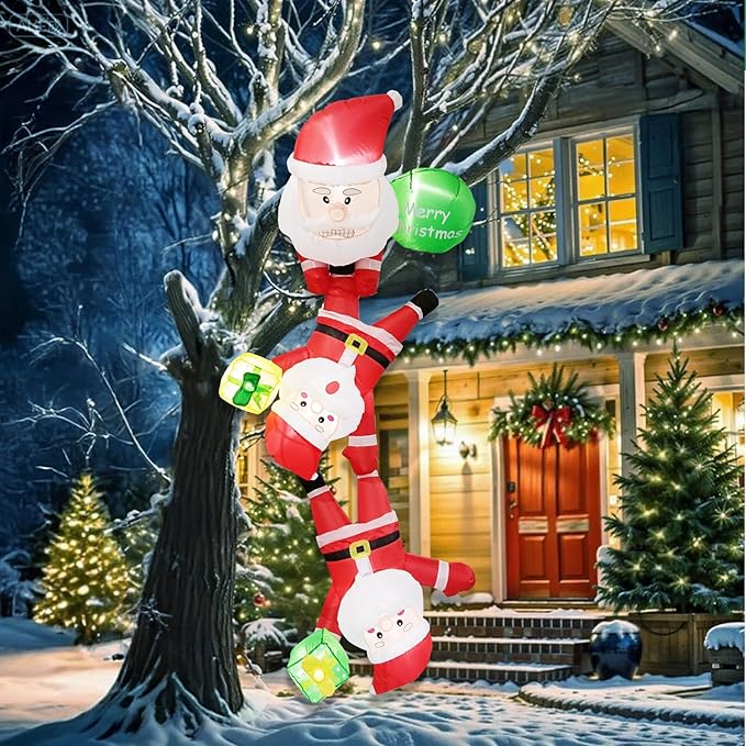 8FT Long Christmas Inflatable Blow up Lighted Yard Decoration Suitable for Christmas Indoor Outdoor Xmas Yard Party Holiday Garden Decor