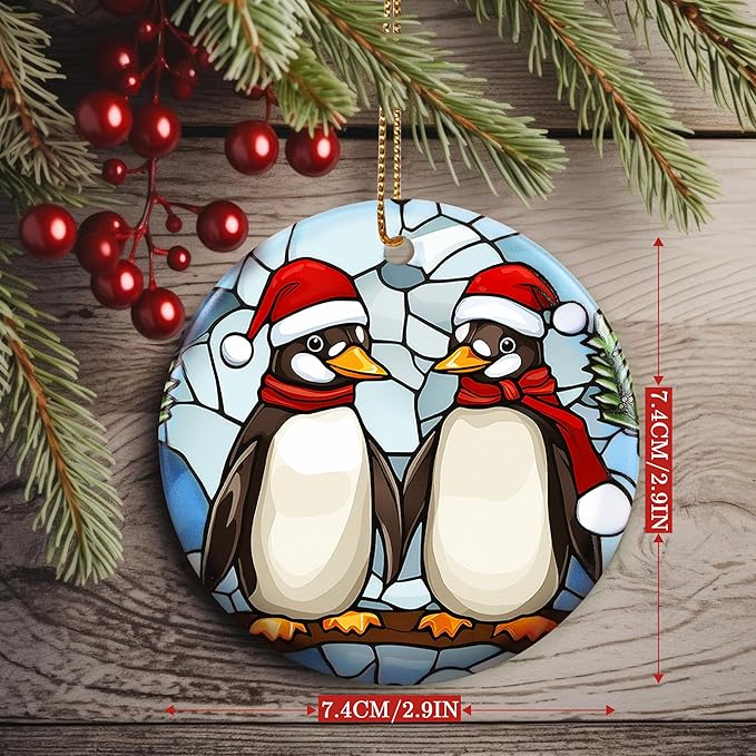 Christmas Ornament, Two Penguins Ornament, Christmas Decorations for Tree, Heirloom Keepsake, Gift Idea