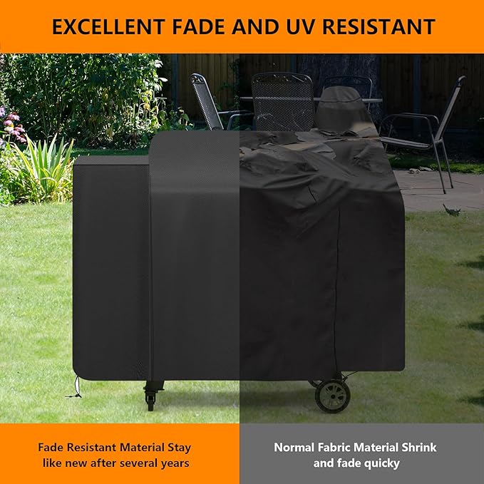 Grill Cover for Pit Boss 820 Deluxe,Pro Series 850,820FB 820D3 820SC 820XL 820PS1 820CS1,Z Grill 700 Series,Outdoor Heavy Duty 600D Waterproof BBQ Pitboss Smoker Cover for 820D PB820FB Grill,Black