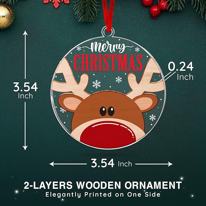 Reindeer Ornaments for Christmas Tree - Adorable Reindeer Christmas Ornaments, Ideal Gifts for Kids & Family, Memorable, Decorative Pieces for Holiday Season