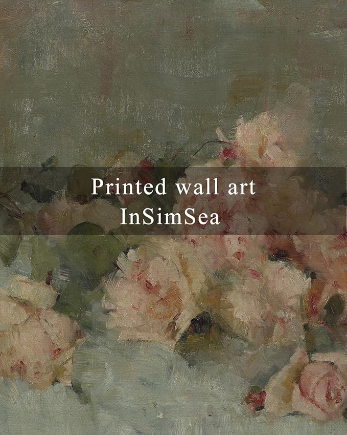 InSimSea Framed Wall Art for Living Room Decor Classical Oil Painting Roses Canvas Prints Vintage Wall Art Decorations for Bedroom Home Office Bathroom Decor 11x14in